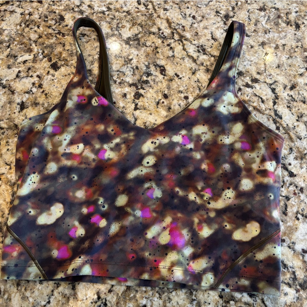 Lululemon Align tank top cropped,color is Focus Splatter,Nulu fabric, size 8